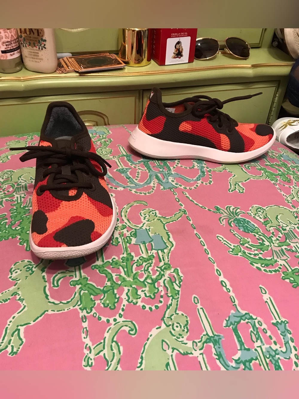 allbirds orange red Camo Tree Runner Sneakers size 6